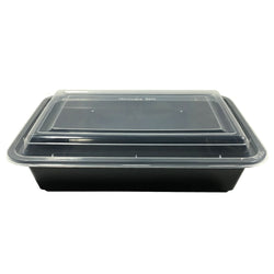 HD RE-38B 38OZ Rect Plastic Container and Lid, 150 Sets