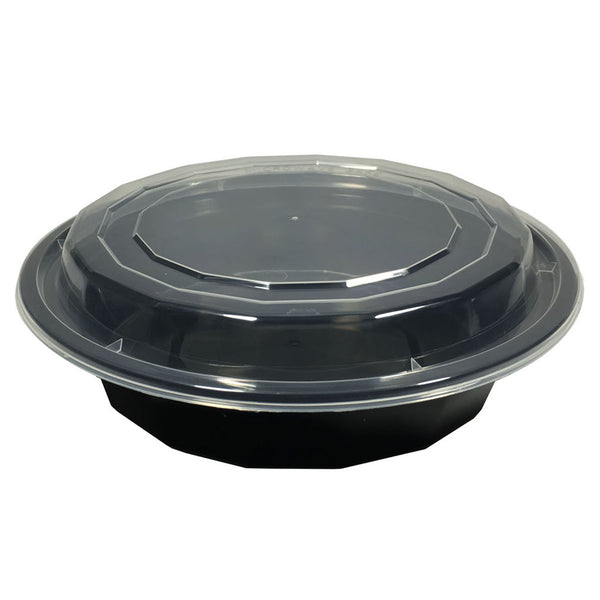 TD F-7024 24OZ Round Plastic Container and Lid, 150 Sets