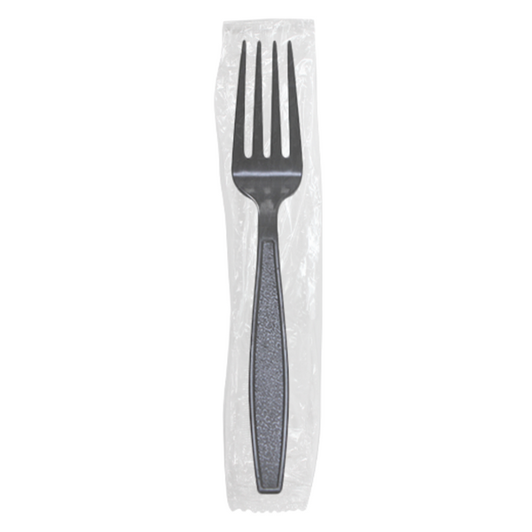 Wrapped Fork Heavy-Weight Black PP U3530B, 1000/CS