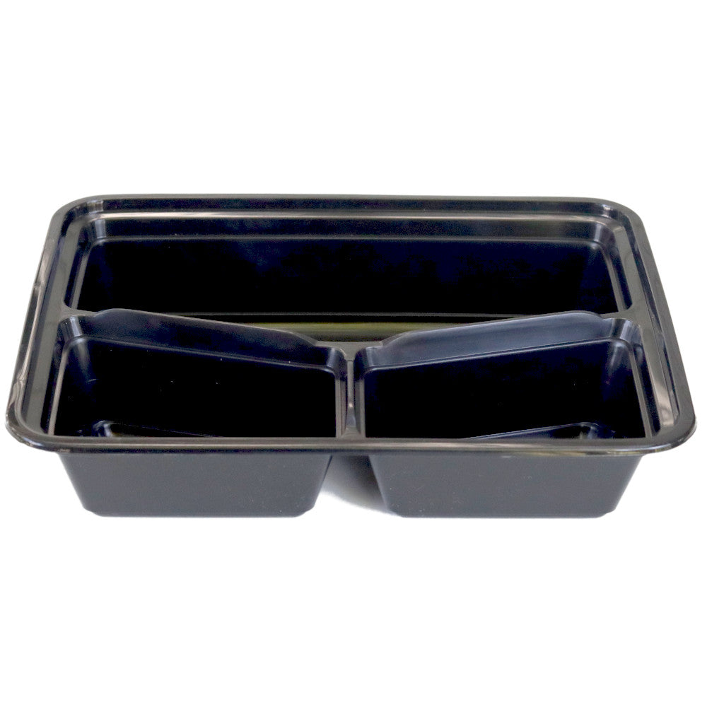 9'' x 9'' Flat Top 3-Compartment Food Container, 3.5 deep (Set of 4 e –