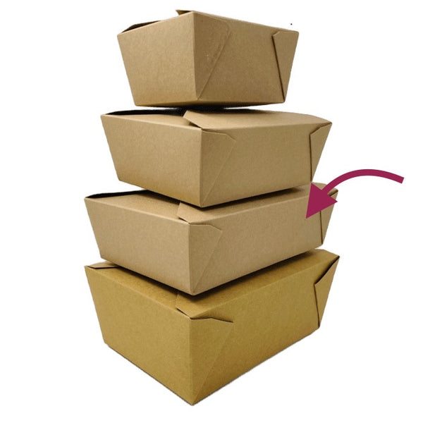 Paper Box Fold-To-Go #3 (76 OZ) Kraft PB-FTG76K, 200/CS