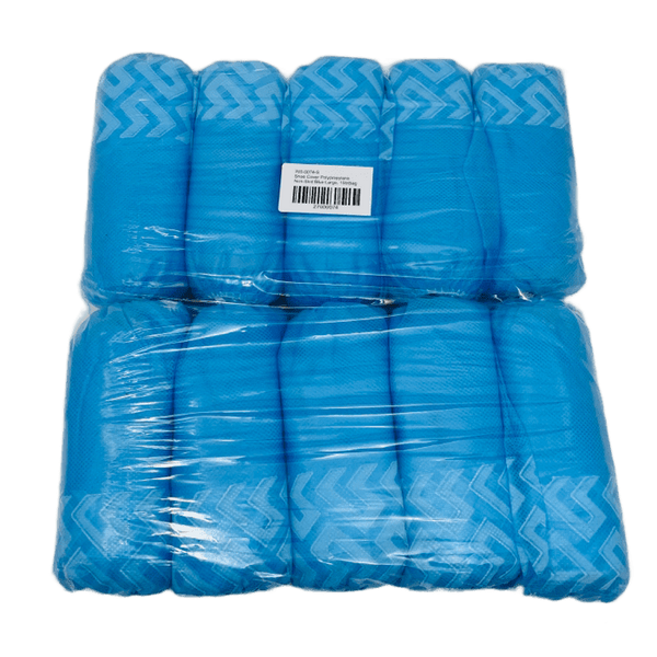 Shoe Cover Polypropylene Non-Skid Blue Large, 100/Bag