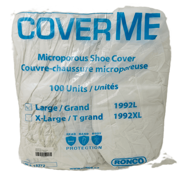 Micorporous Shoe Cover White Large, 100/Bag